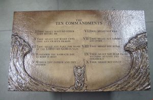 Ten Commandments Cast Bronze Plaque