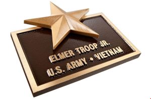 Cast Bronze Plaque with Cast Star