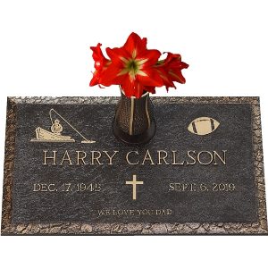14 x 24 Bronze Memorial with Vase