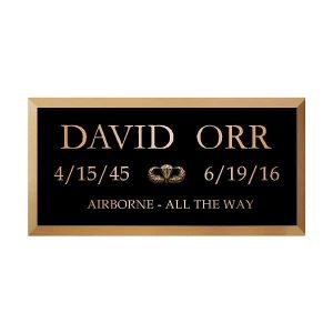 Bronze Memorial Plaque with Brushed Border