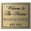 Etched brass plaque with recessed painted lettering