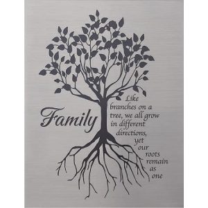 etched stainless steel plaque