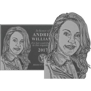 flat relief cast aluminum plaque