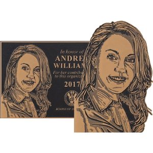 flat relief cast bronze plaque