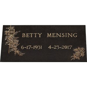 Initial Rose Bronze Memorial Plaque