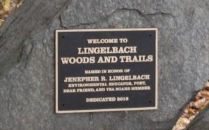 cast bronze plaque attached to stone rock