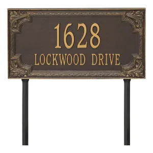 Bronze address plaque displaying the number '1628' and the text 'LOCKWOOD DRIVE' in gold lettering.