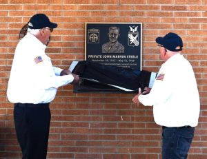American Legion Post 306 unveils the Pvt. John Marvin Steele plaque in Metropolis, Illinois