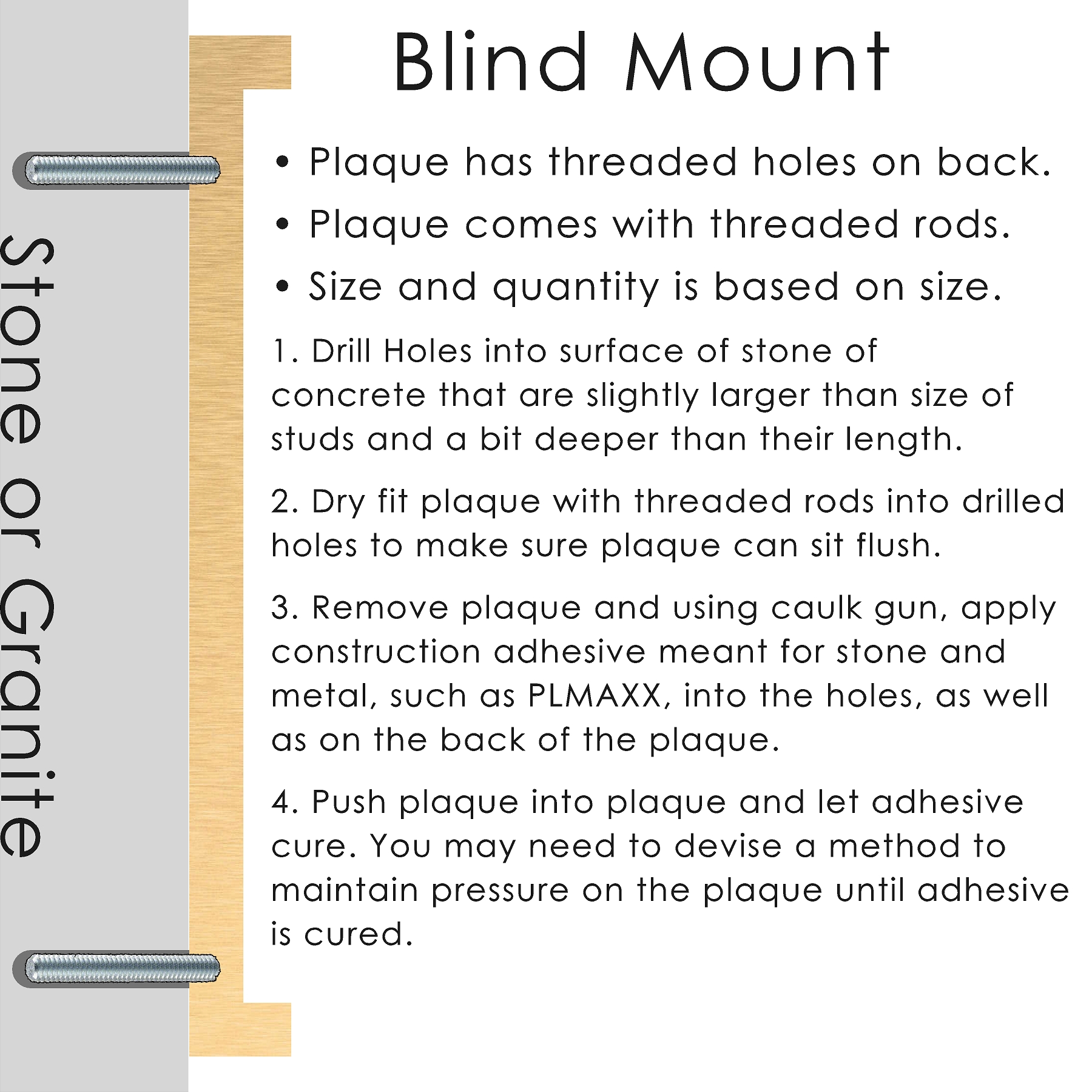 Blind stud mount diagram