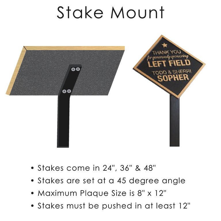 Stake mount for a cast bronze plaque