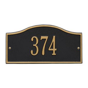 Rolling Hills Mini Wall one line plaque with curved arch design shown mounted on an exterior wall