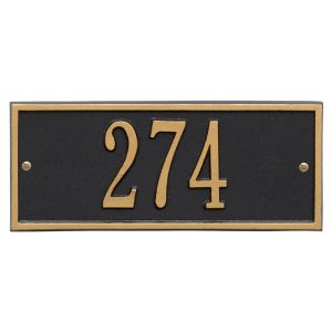 Hartford mini wall one line plaque with rectangular frame mounted on an exterior wall, showing cast address characters
